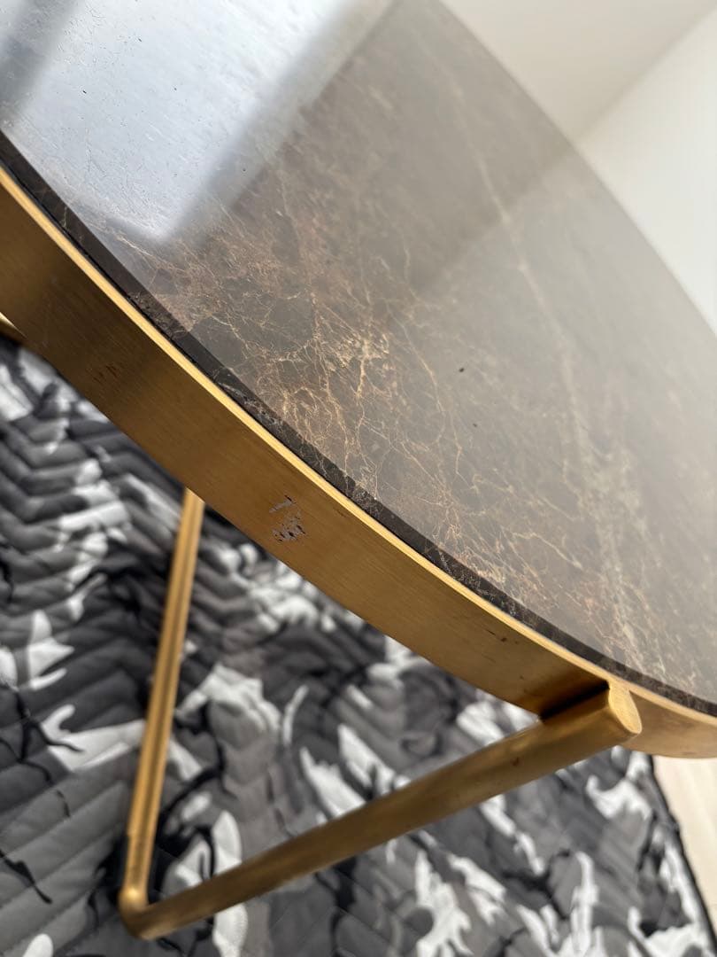 特価！クラッシュゲート 大理石 円形テーブル ローテーブル