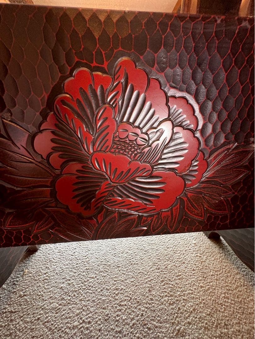 引取限定　伝統工芸品　 鎌倉彫　三面鏡　姿見　 全身鏡 ミラー 昭和レトロ