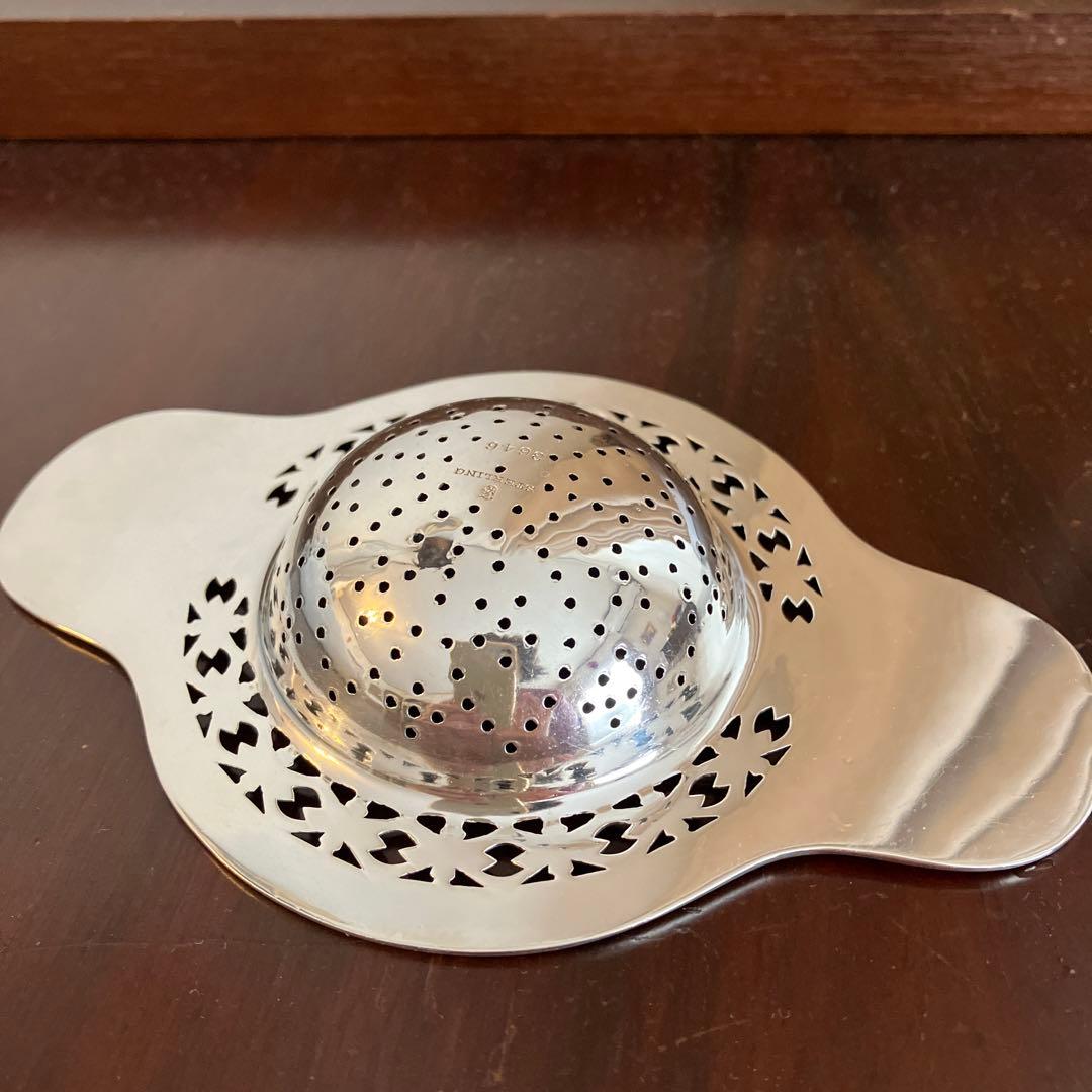 アメリカ製　アンティーク　純銀ピアス細工ティーストレーナー