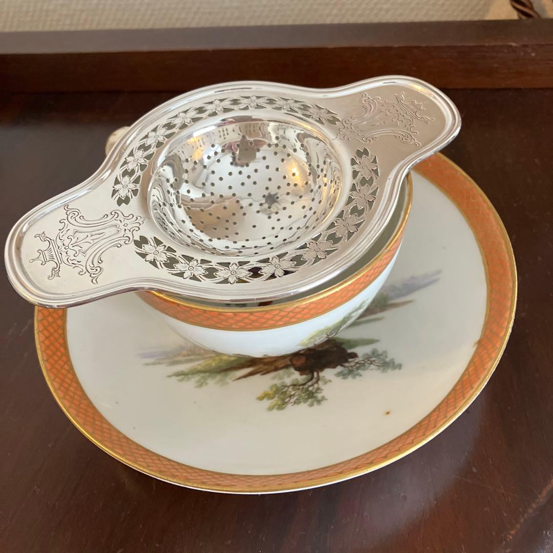 アメリカ製　アンティーク　純銀ピアス細工ティーストレーナー