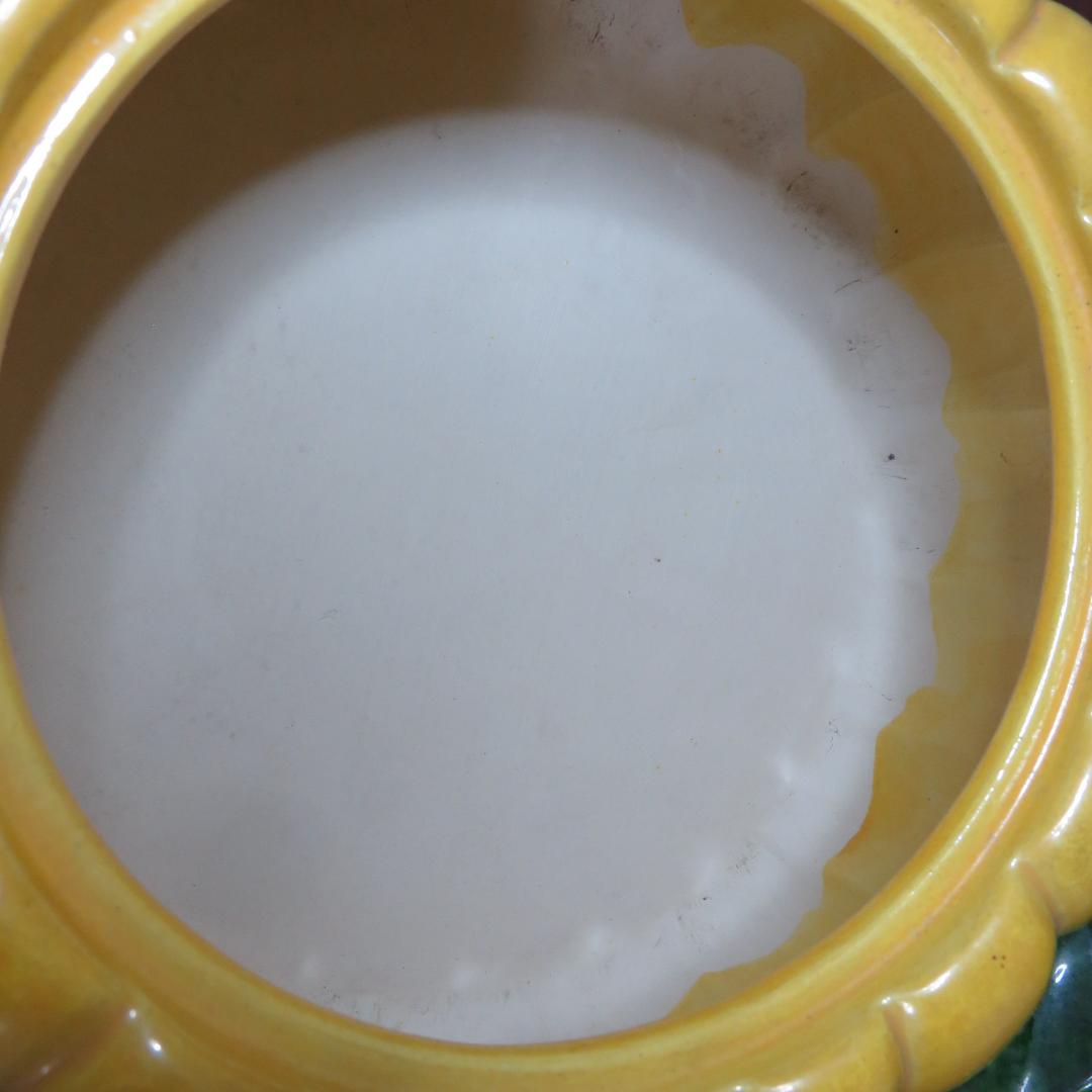 菊型 手あぶり 手焙 黄色 緑 共箱 銘 寶山 - メルカリ