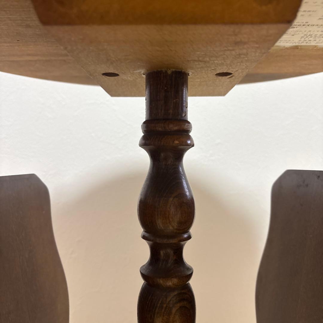 昭和レトロ 飛騨産業 キツツキ サイドテーブル コーヒーテーブル 丸テーブル