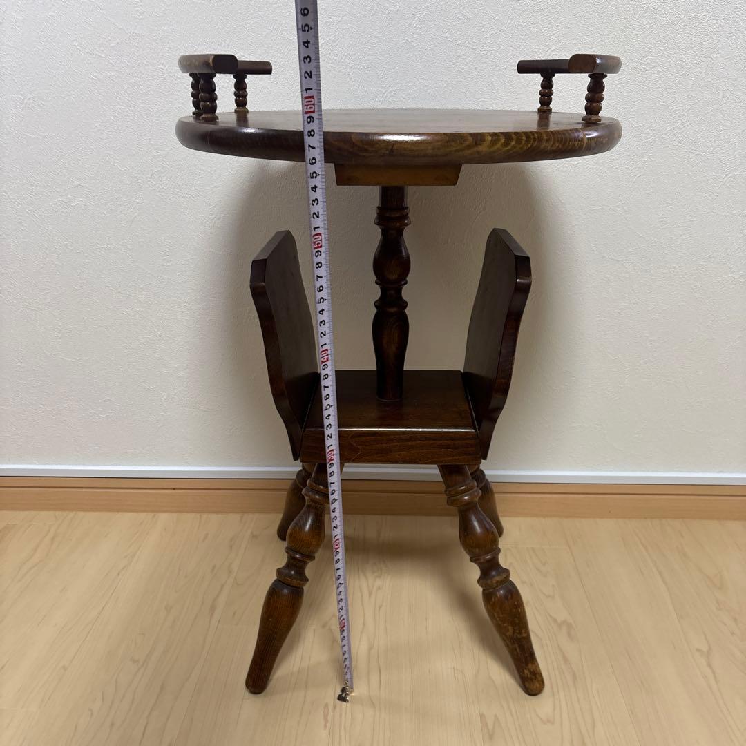 昭和レトロ 飛騨産業 キツツキ サイドテーブル コーヒーテーブル 丸テーブル