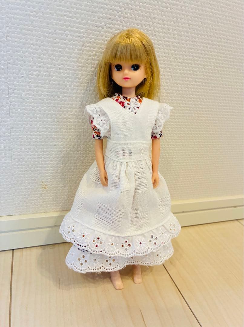 リカちゃん ワンピース＆エプロン 2着セット 花柄とレース