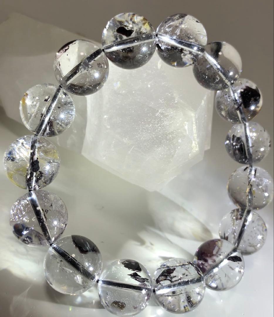 パワー強めクリア❣️★ハイクオリティ★ ヒマラヤ山脈エレスチャル水晶　ブレスレット