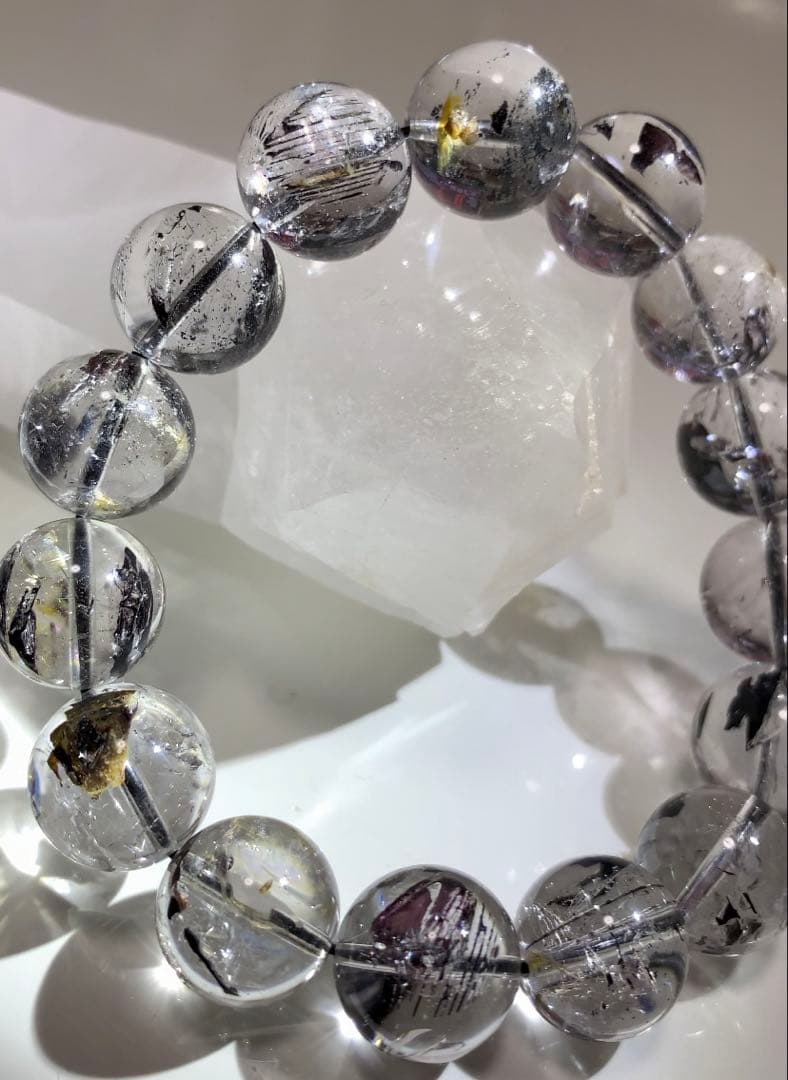 パワー強めクリア❣️★ハイクオリティ★ ヒマラヤ山脈エレスチャル水晶　ブレスレット