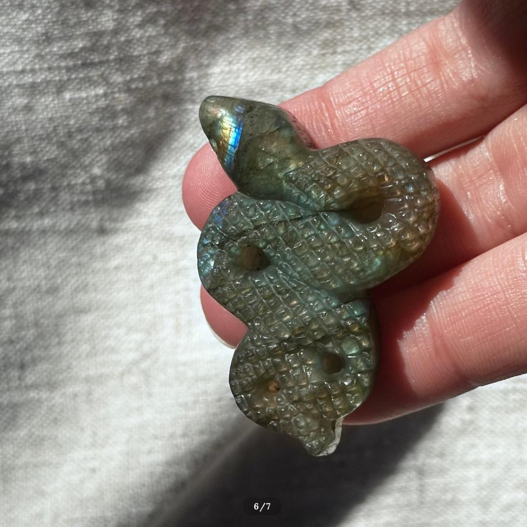 【ラブラドライト】 スネイク シェイプ　LABRADORITE SNAKE