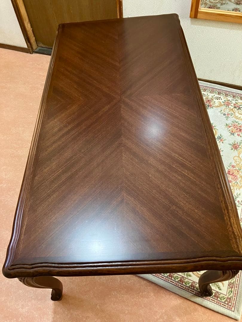 最終値下げ‼️凛とした洋風アンティーク‼️　木製センターテーブル ダークブラウン