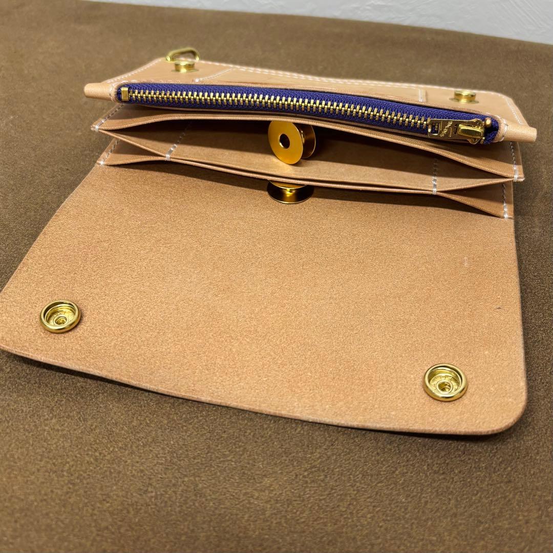 ホースハイド　トラッカーウォレット　ナチュラル　3層　alps