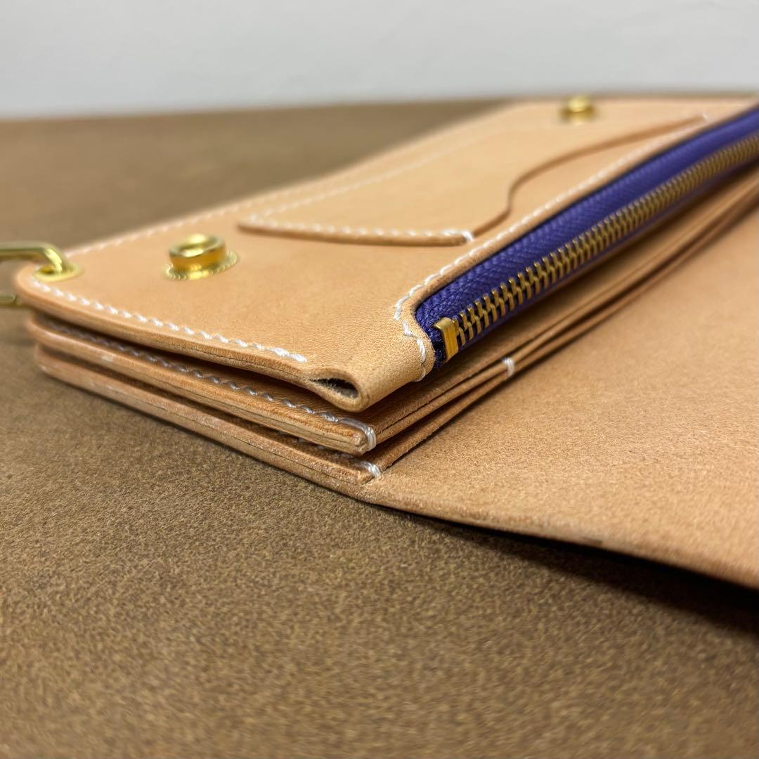 ホースハイド　トラッカーウォレット　ナチュラル　3層　alps