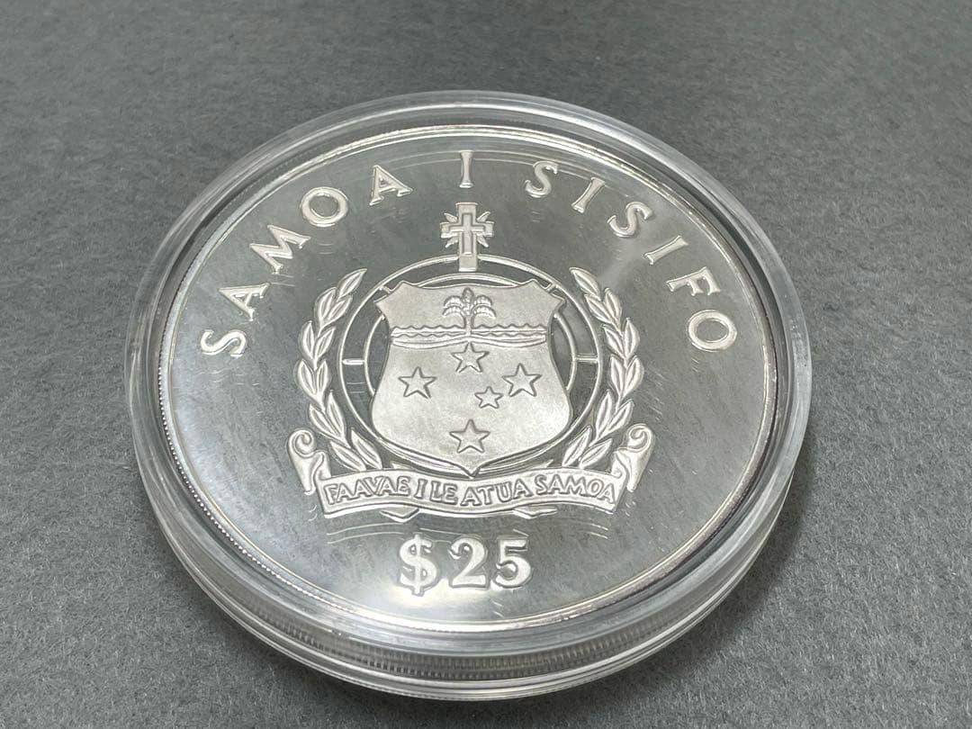 【超大型】1986年 西サモア コンティキ号 5オンス 銀貨 プルーフ 純銀