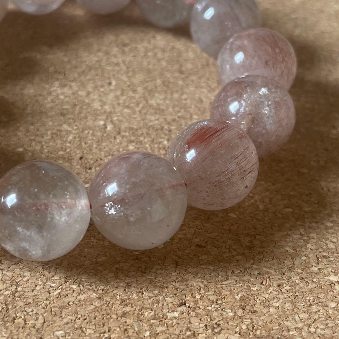 【大玉】レッドルチルクォーツ 15㎜ ブレスレット 17㎝ 天然石 新春セール中