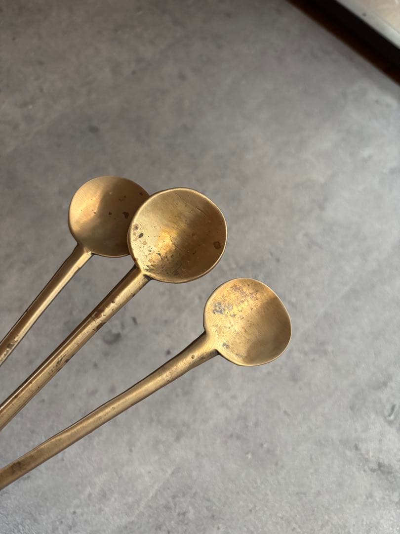 小さな真鍮 スッカラ 韓国 3本セット アンティーク