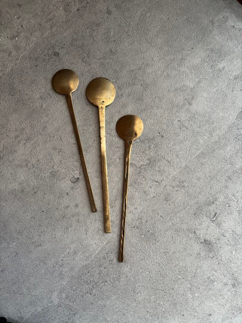 小さな真鍮 スッカラ 韓国 3本セット アンティーク