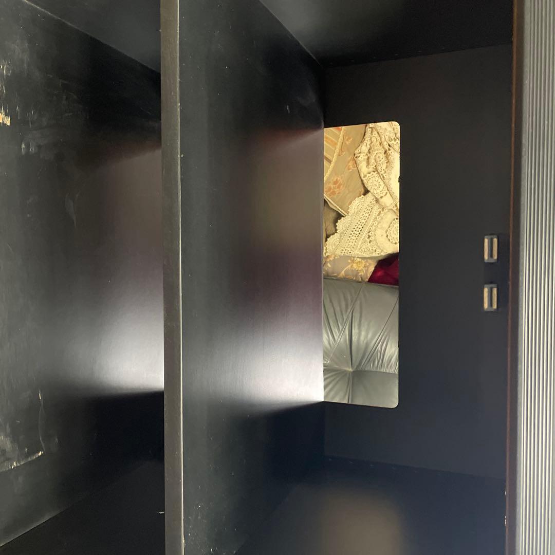 木製オーディオラック ガラス扉付き