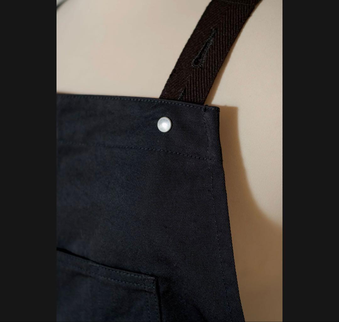 pockets Long black nylon chino 美容師　エプロン