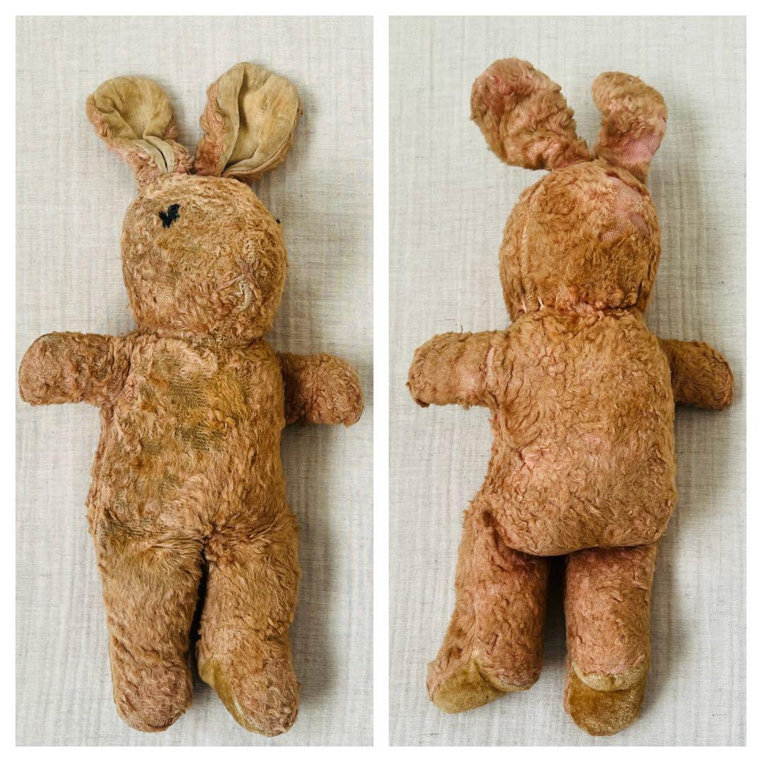 アンティークヴィンテージUSAテディベア うさぎドール古びたぬいぐるみ