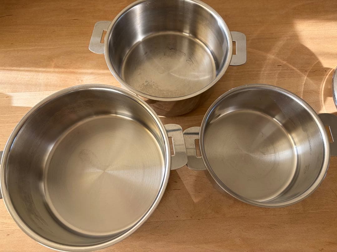 クリステル 深鍋 16/18/20cm 蓋付き 3点セット ハンドル2種