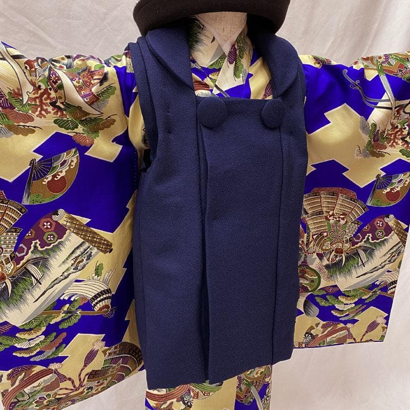 M◎506ab85◎七五三 三歳 男の子 セミアンティーク着物&被布