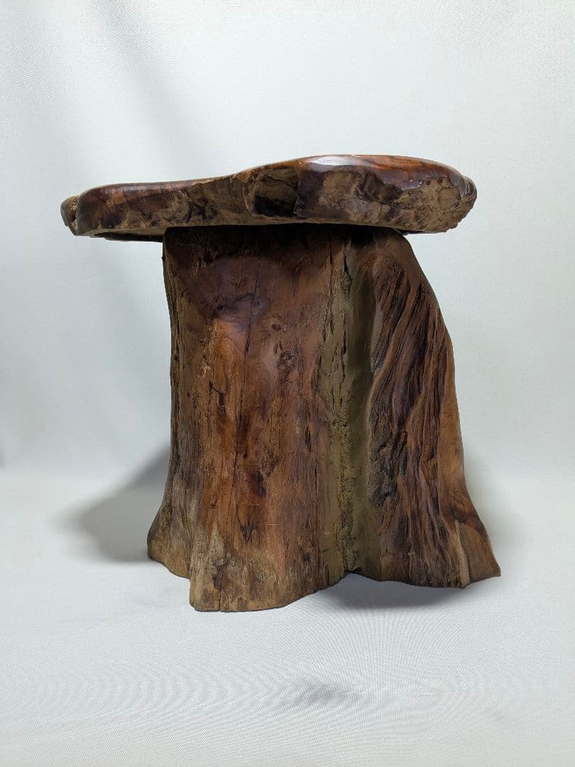 一点もの　天然木　銘木　テーブル　瘤杢　花台　アンティークインテリア 木製