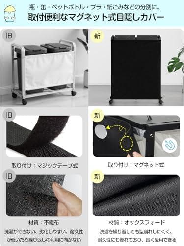 [マグネット式目隠し] ゴミ袋ホルダー 平袋・U型袋両対応 TTWO ダストpo