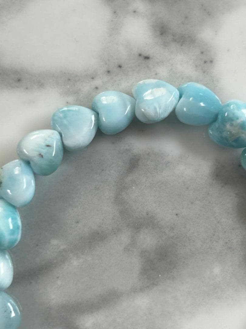 ラリマーブレスレットハートカット