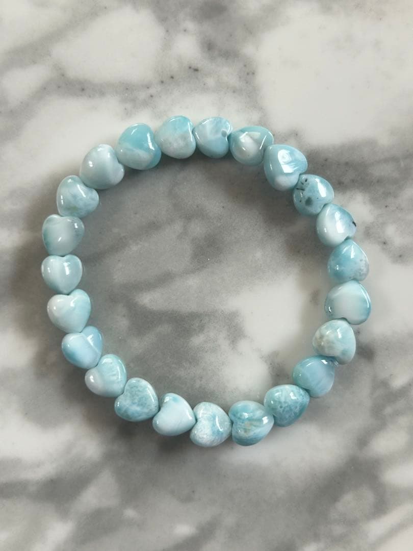 ラリマーブレスレットハートカット