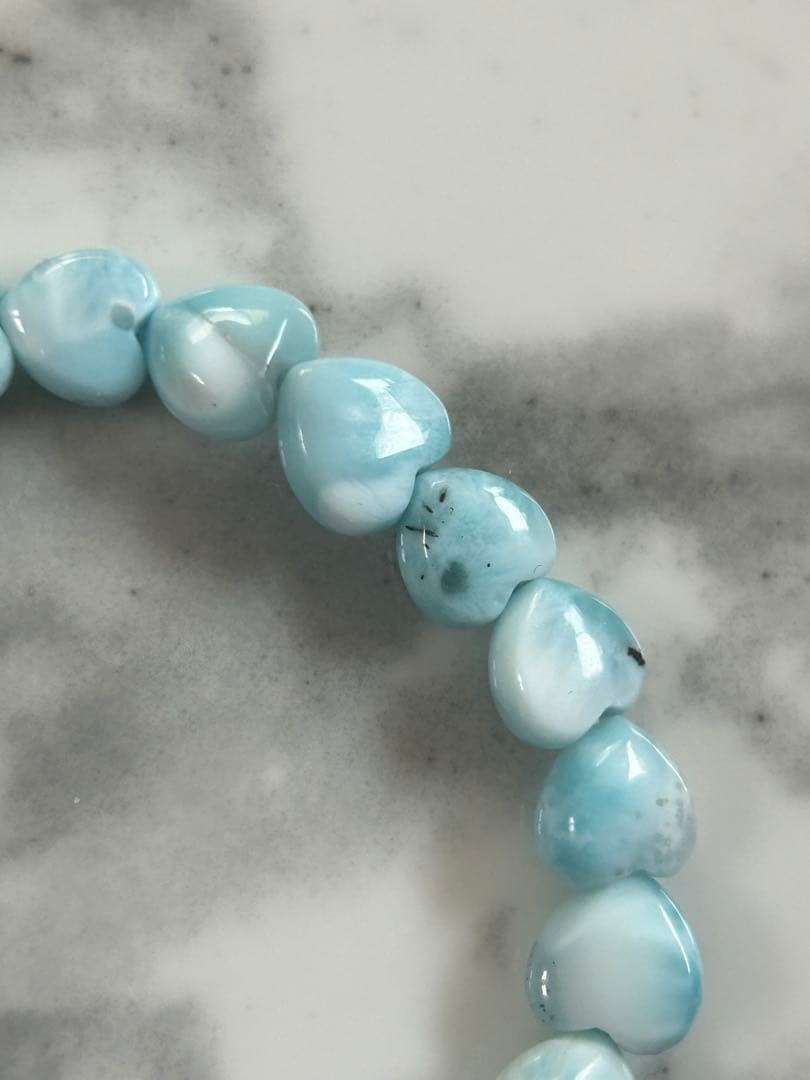 ラリマーブレスレットハートカット