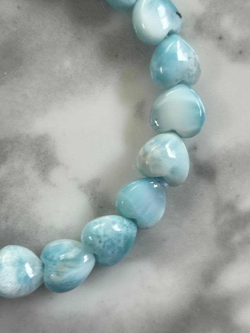 ラリマーブレスレットハートカット