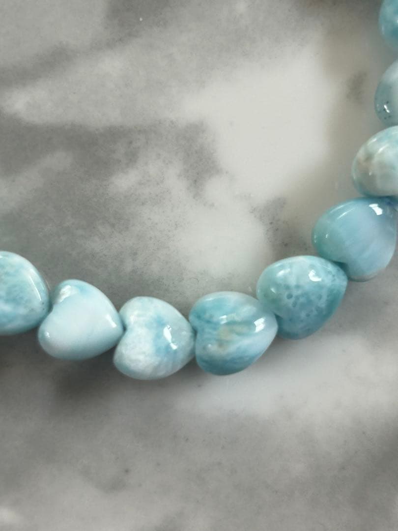 ラリマーブレスレットハートカット