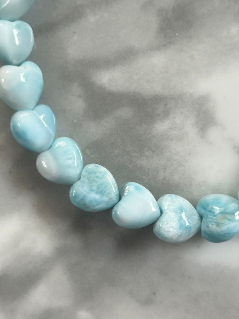 ラリマーブレスレットハートカット