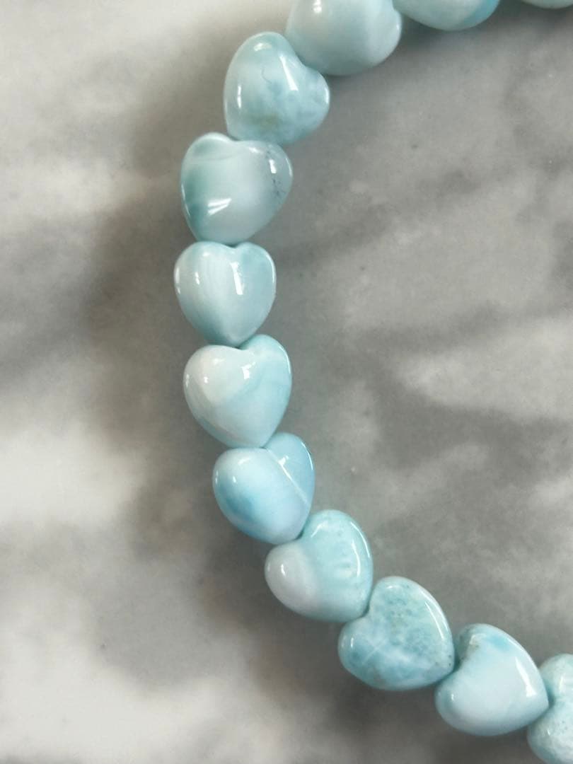 ラリマーブレスレットハートカット