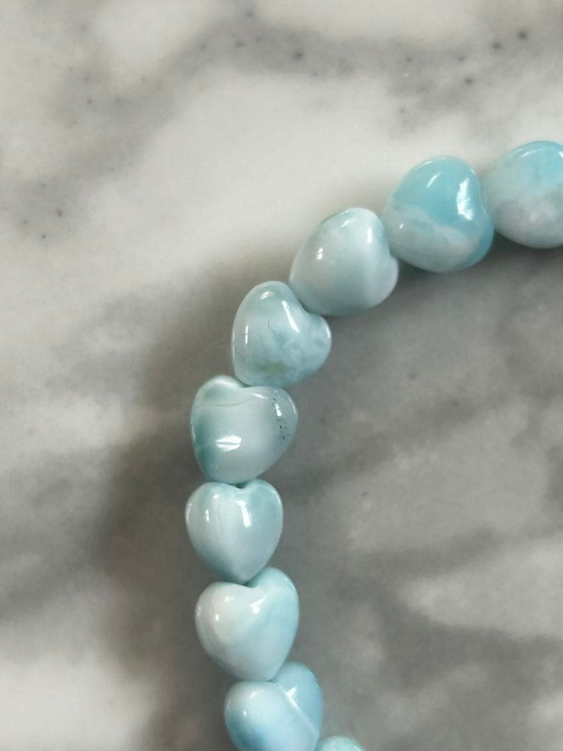 ラリマーブレスレットハートカット