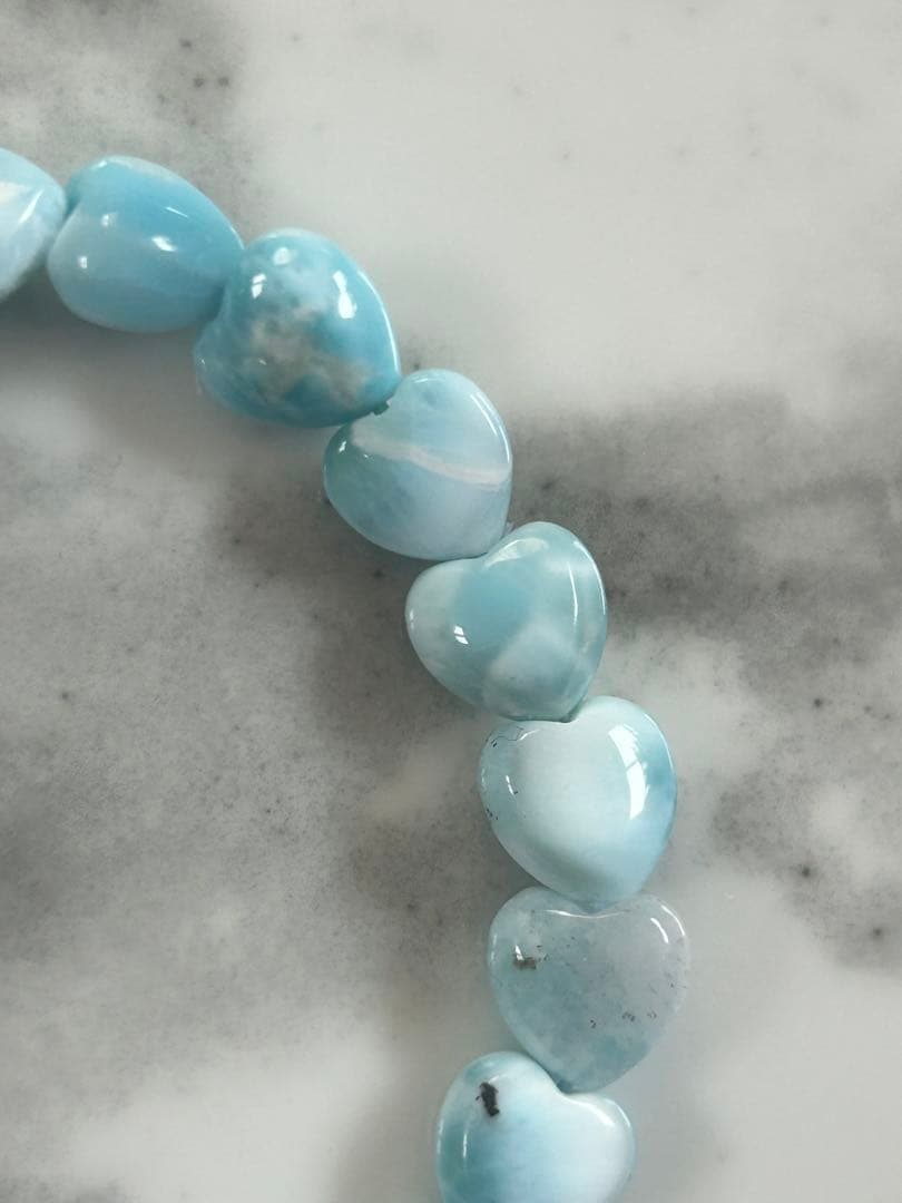 ラリマーブレスレットハートカット