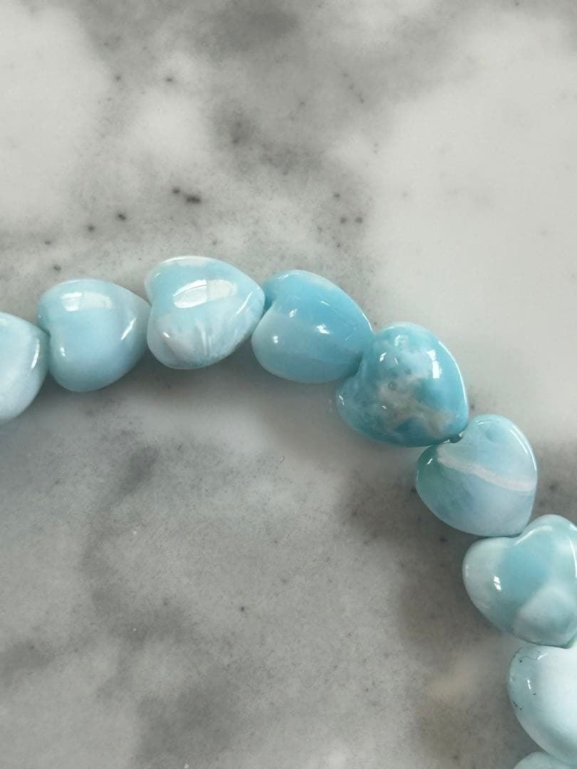 ラリマーブレスレットハートカット