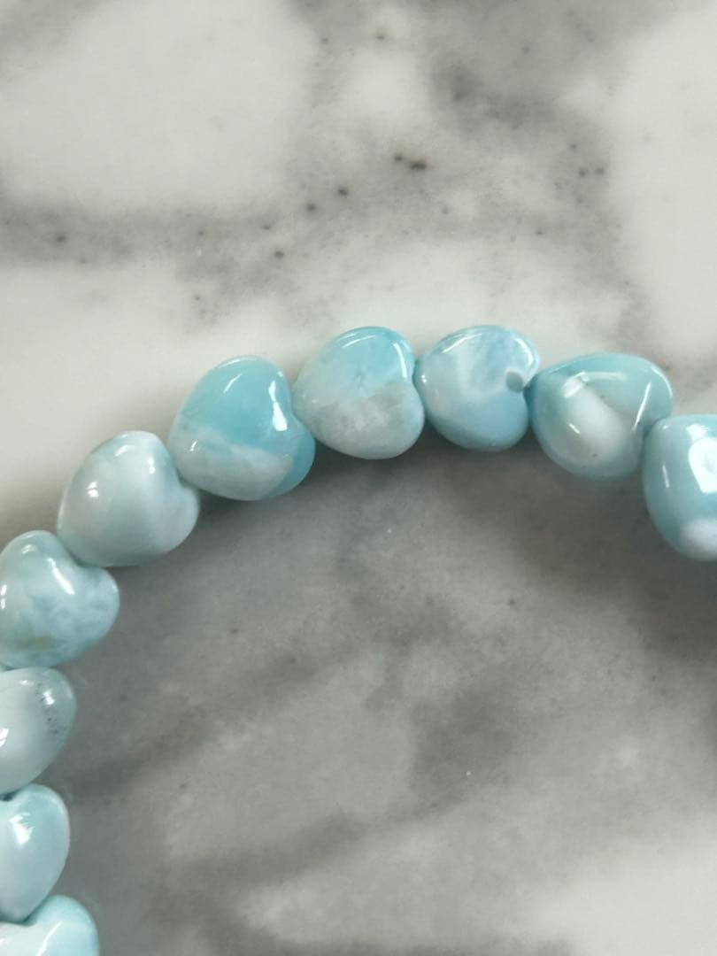 ラリマーブレスレットハートカット