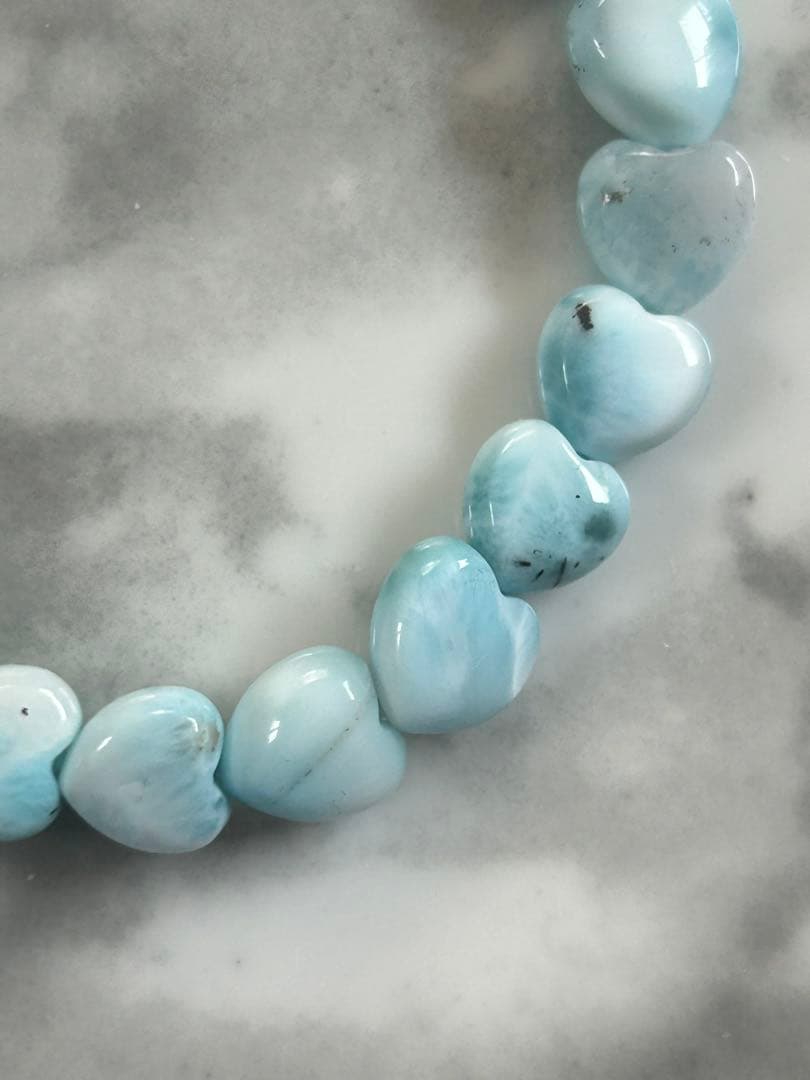 ラリマーブレスレットハートカット