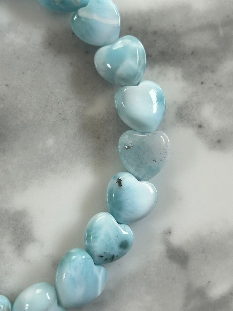 ラリマーブレスレットハートカット