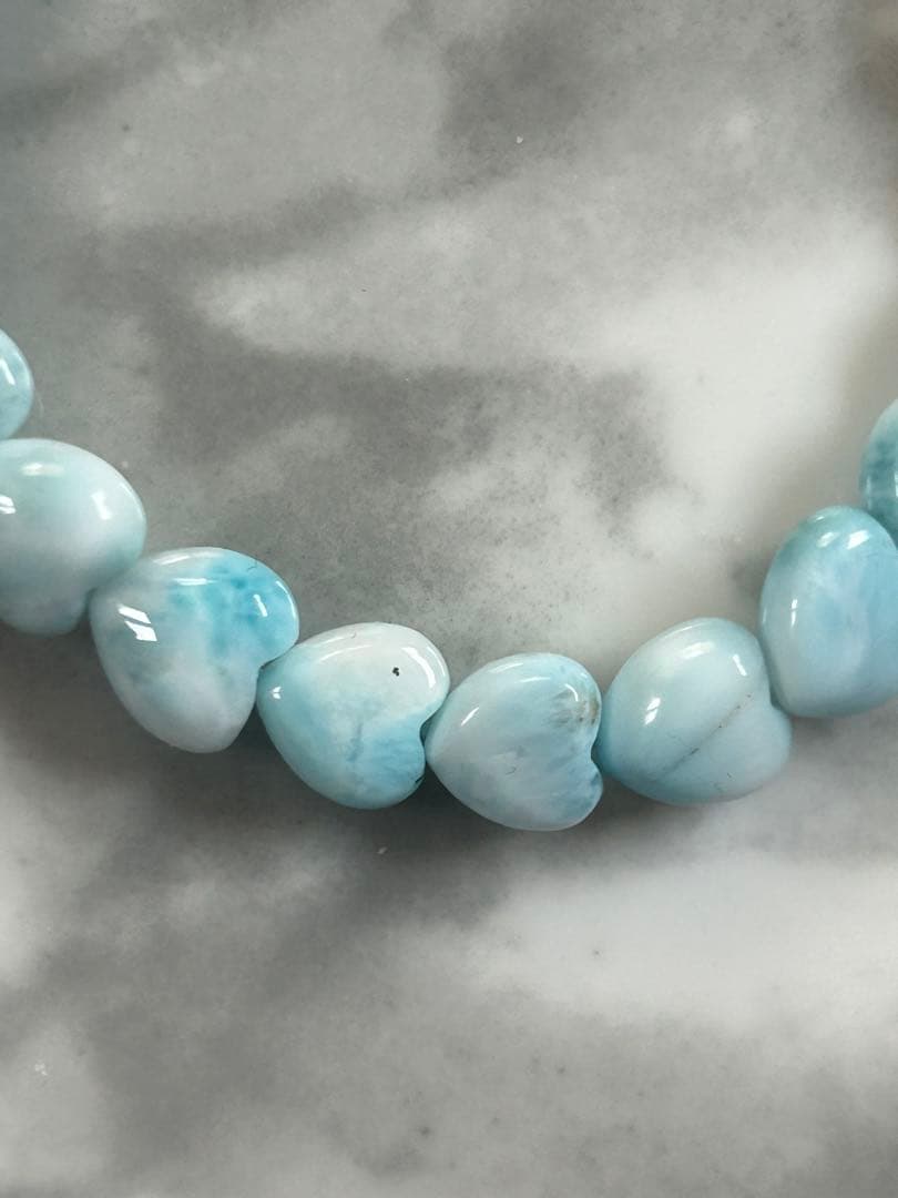 ラリマーブレスレットハートカット