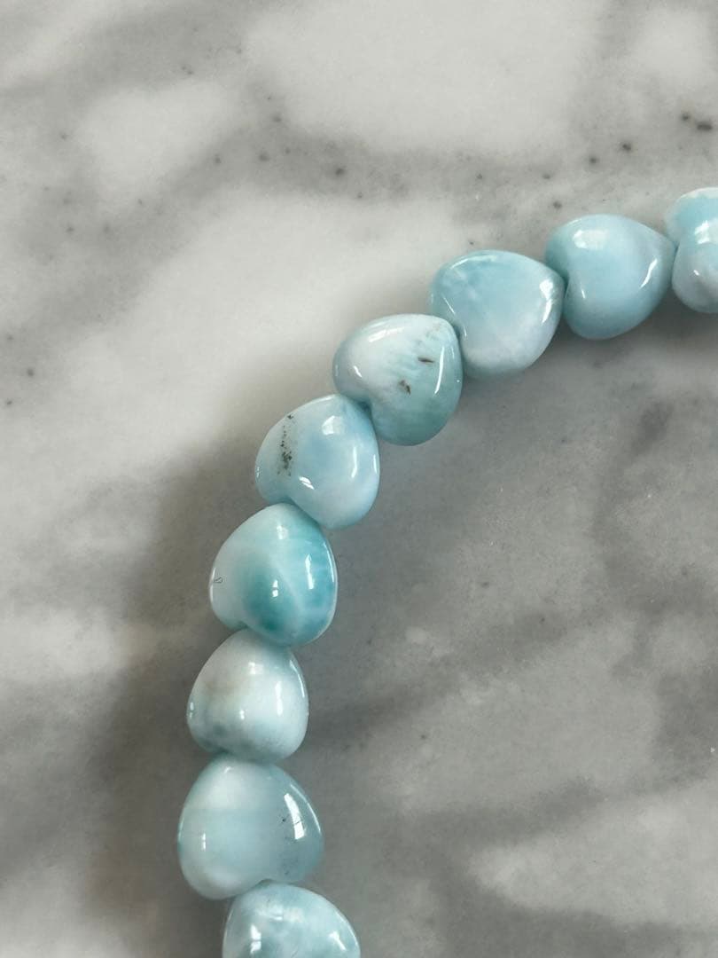 ラリマーブレスレットハートカット