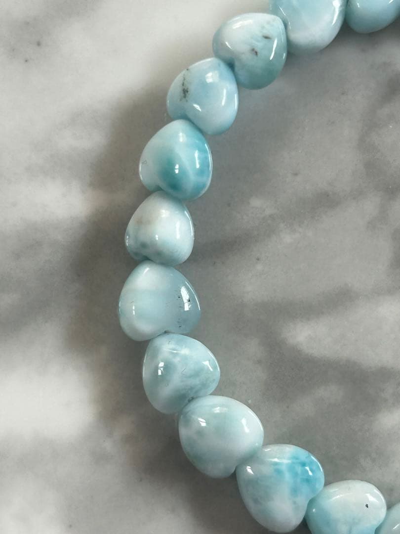 ラリマーブレスレットハートカット