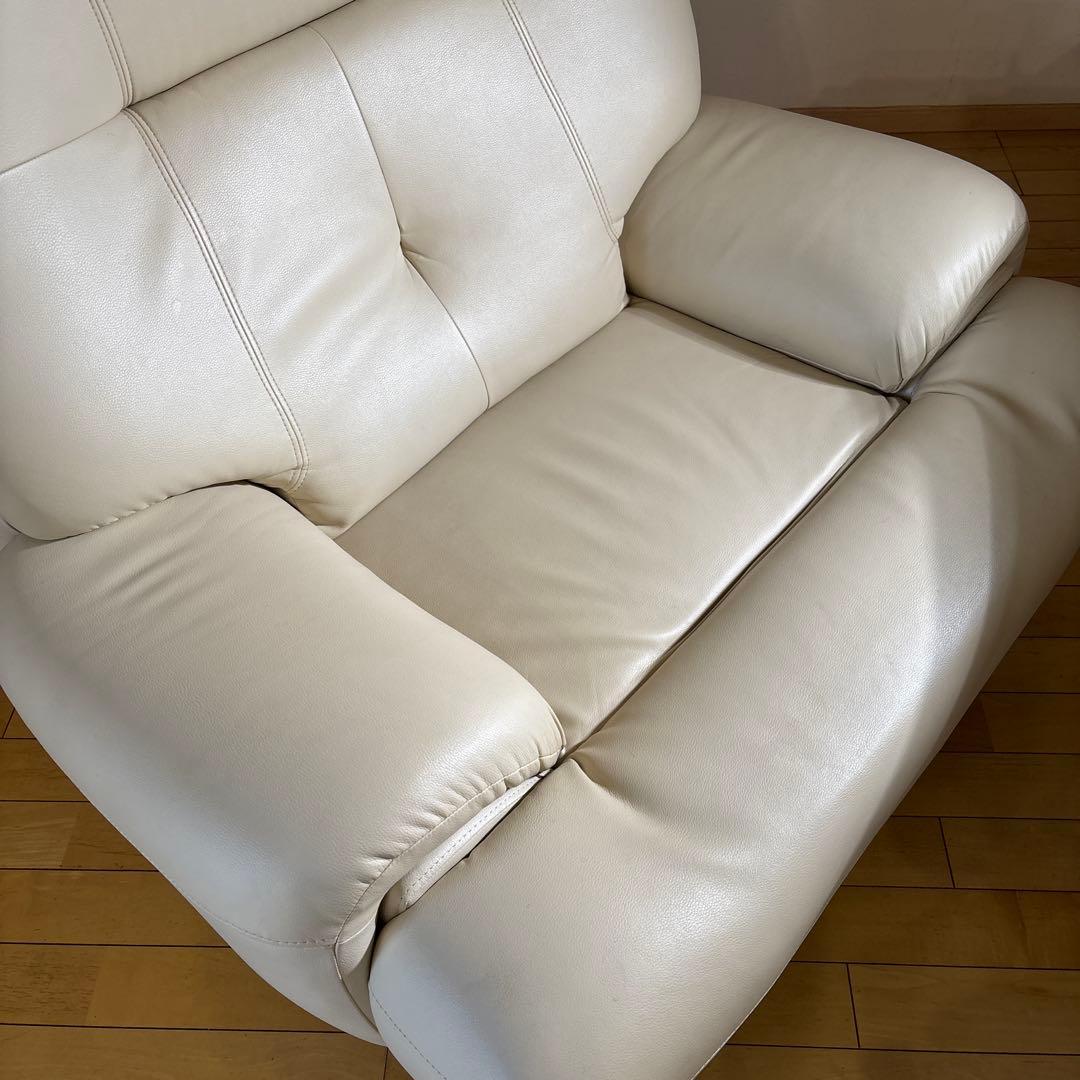 ホワイト合成皮革ロッキングチェア