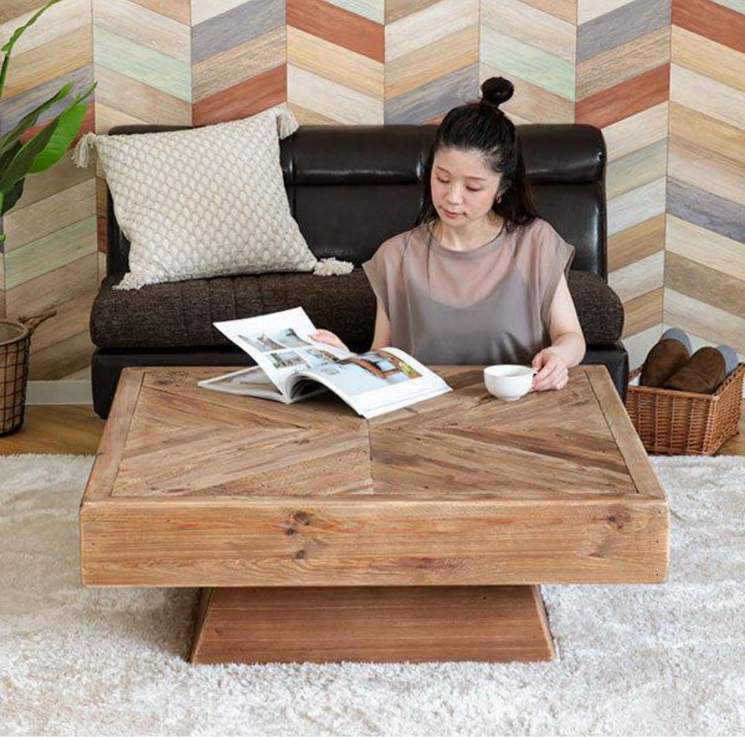 パイン古材 大型センターテーブル 100cm