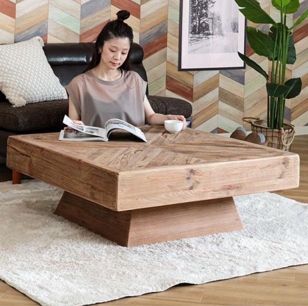 パイン古材 大型センターテーブル 100cm