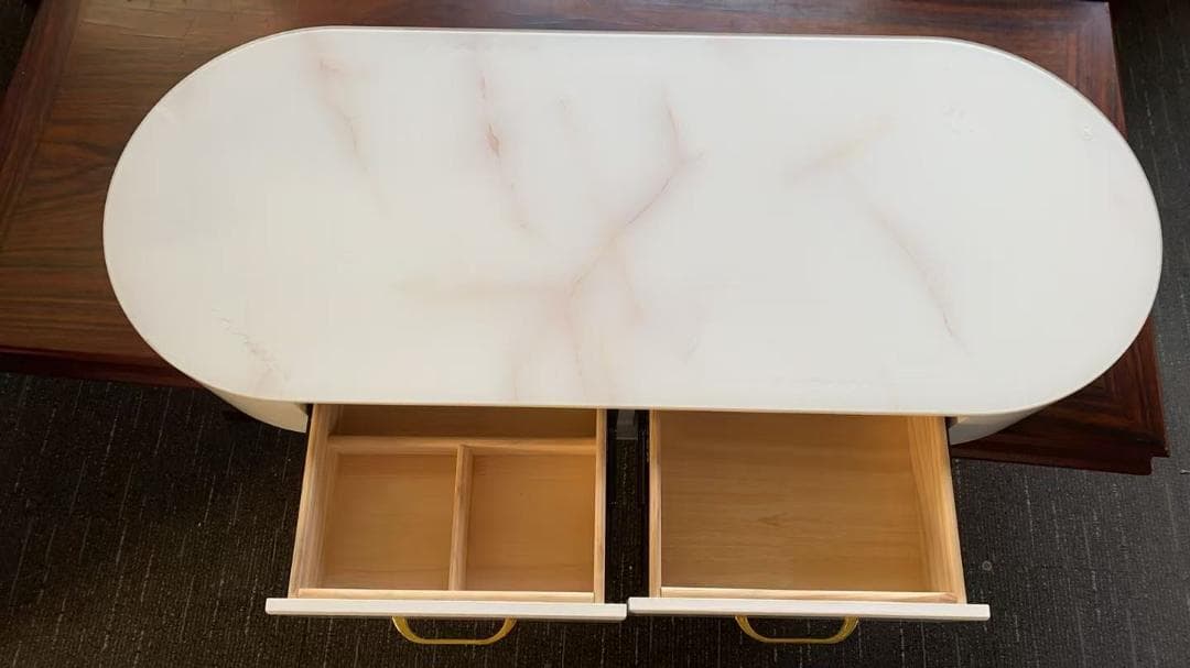 【三色変化LEDミラー 】ホワイトドレッサー訳あり品201-100-02