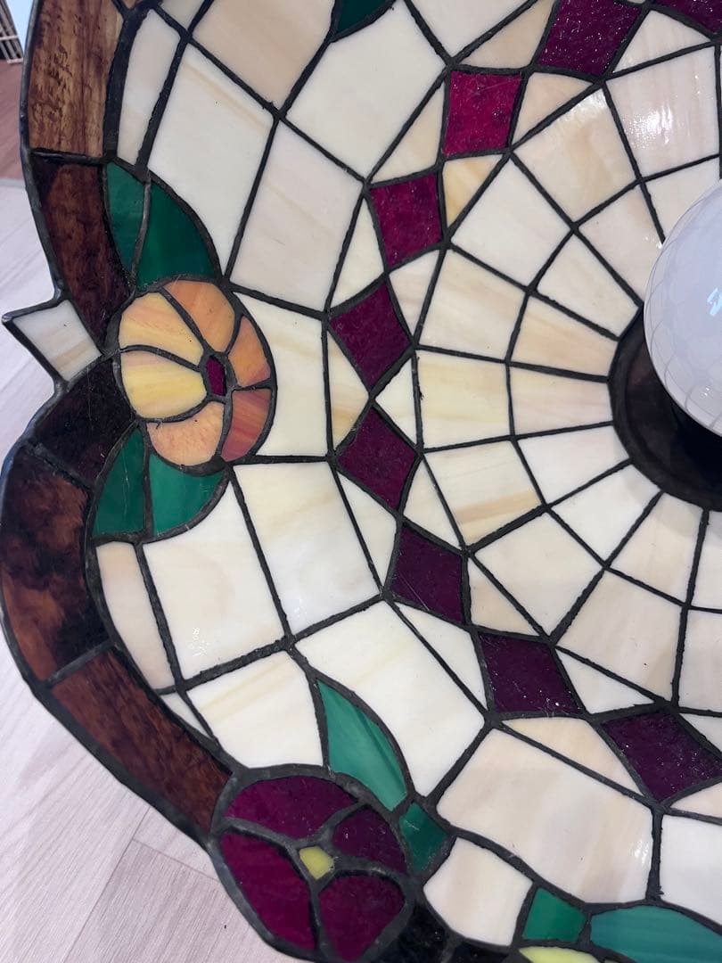 ステンドグラス風　ペンダントライト　照明　昭和レトロ　ステンドグラス