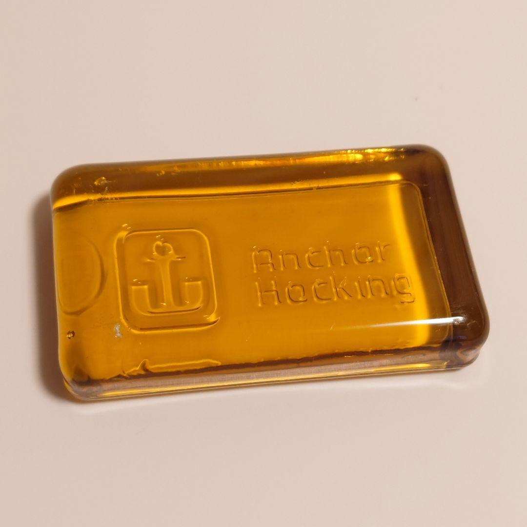 ※キズあり　アンカーホッキング【ペーパーウェイト（ハニーゴールド）】