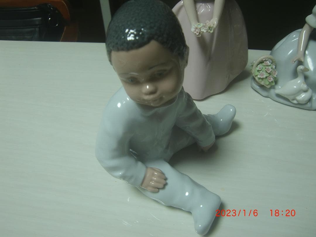 NADAL製【アヒルと少女・ウサギと少女・赤ちゃん・少女2点】リアドロＬ182