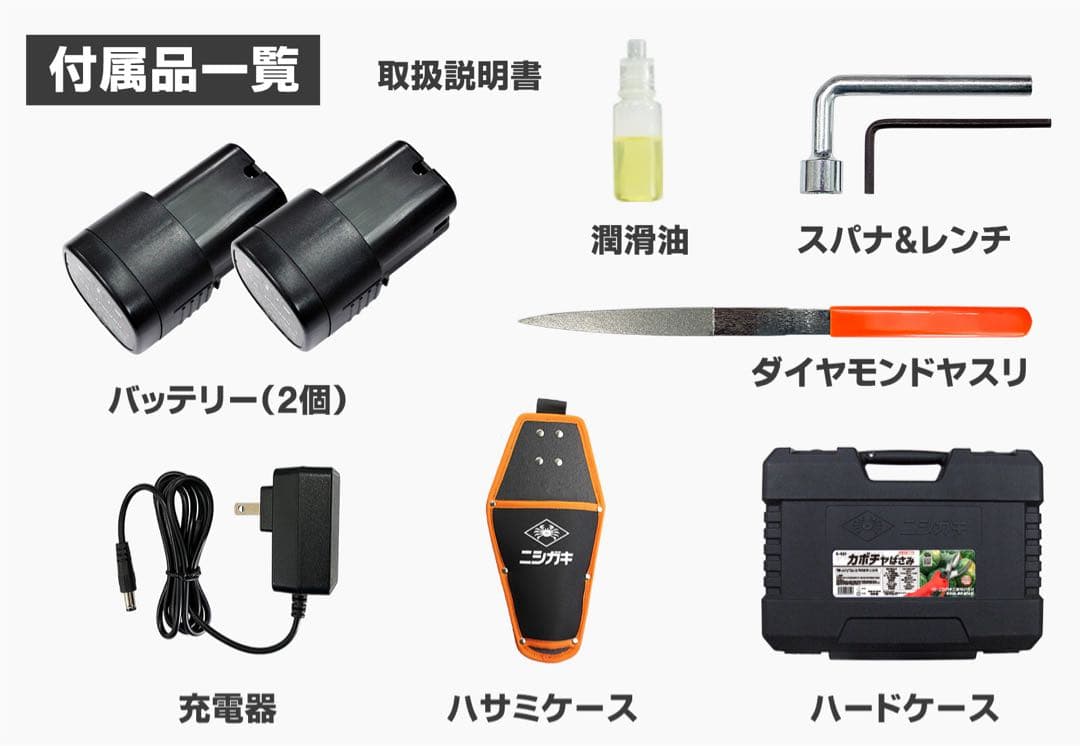 収穫用カボチャはさみ 充電式 ニシガキ