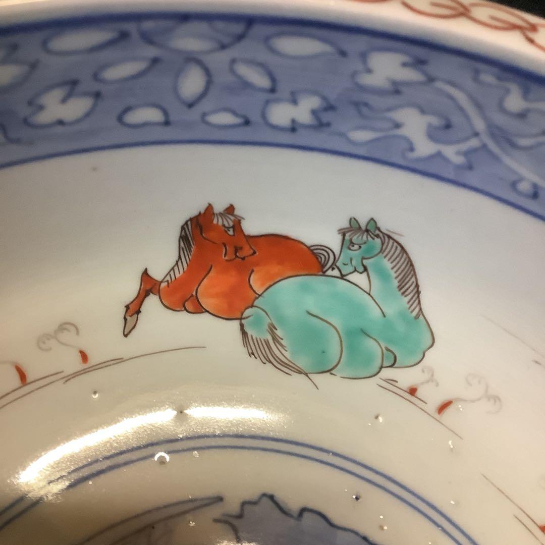 古伊万里　三つ鉢　鉢皿　女夫馬紋　幕末　馬年　九谷焼・大聖寺・李朝・輪島塗好き